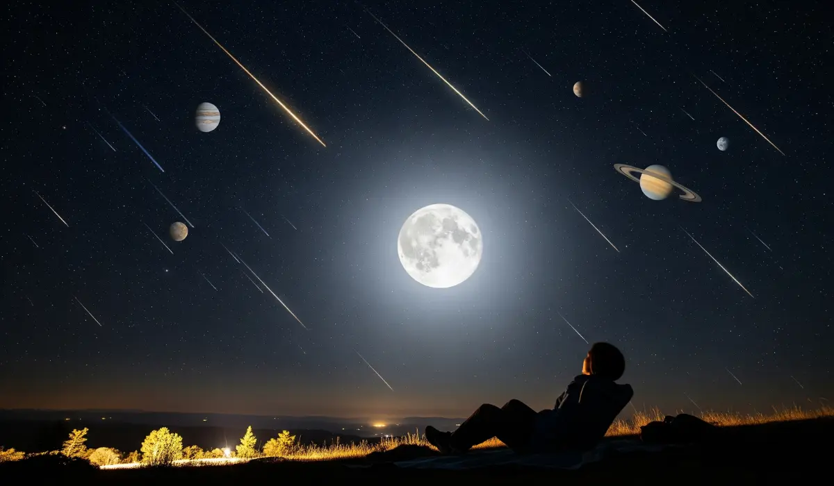 August 2025 Night Sky: Don’t Miss the Perseids, Sturgeon Moon & Celestial Pairings!
